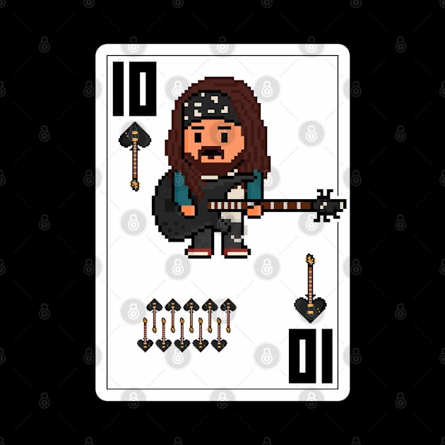 Pixelrockstars Ten of Spades Playing Card by gkillerb