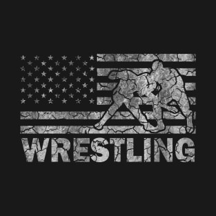 Funny Wrestle American Flag Wrestling Patriotic Wrestler T-Shirt