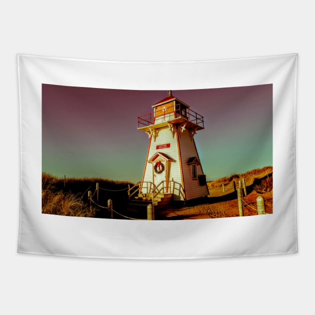 Covehead Lighthouse PEI 2 Tapestry by Robert Alsop