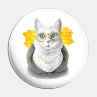 The charcoal cat (white version) Pin