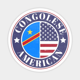 Proud Congolese-American Badge - Democratic Republic of the Congo Flag Magnet