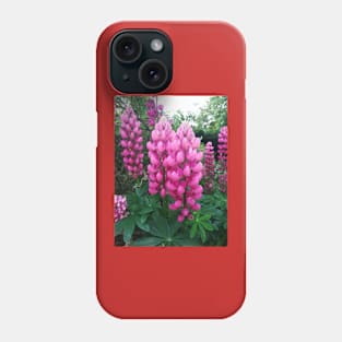 Pink lupins photograph Phone Case