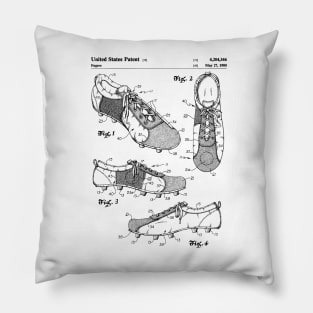 Soccer Boots Patent - Football Boots Art - Black And White Pillow