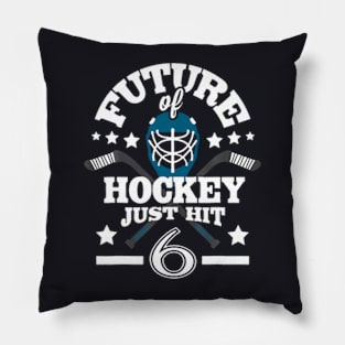 Hockey For Kids Mask Sticks 6Th Birthday Pillow