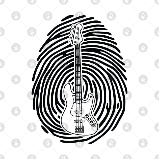 Fingerprint Bass Guitar Outline Light Theme by nightsworthy