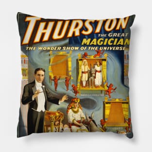 Vintage Advertising Poster Thurston The Great Magician Pillow