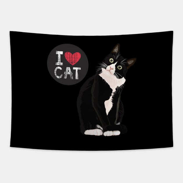 I Love Cat Tapestry by TambuStore