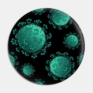 Green coronavirus bacteria pattern Pin