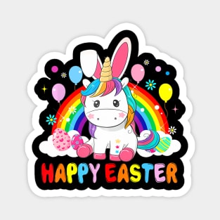 Easter Cute Unicorn Wearing Bunny Ears Easter Eggs Magnet