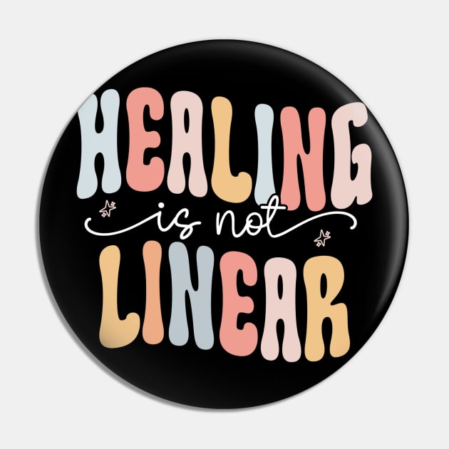 Healing Is Not Linear Shirt, Motivational Shirt, Positivity Shirt, Mental Health Shirt, Depression Shirt, Psychologist Gift, Self Love Pin by ILOVEY2K