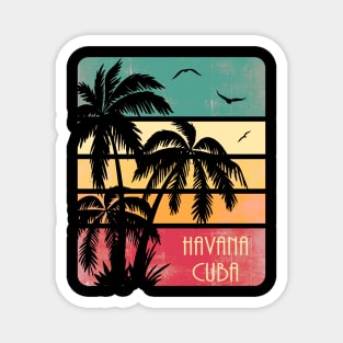 Havana Cuba Vintage Sunset Magnet