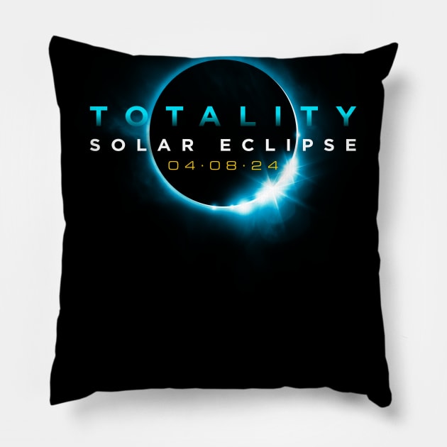 North American Total Solar Eclipse 2024 Totality 04.08.24 graphic Pillow by Vector Deluxe