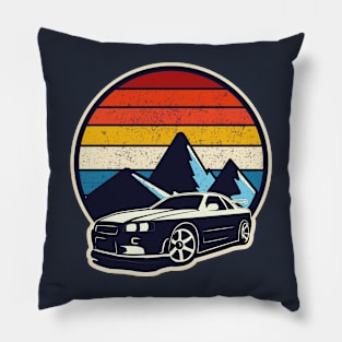 Retro skyline R34 T-shirt Pillow