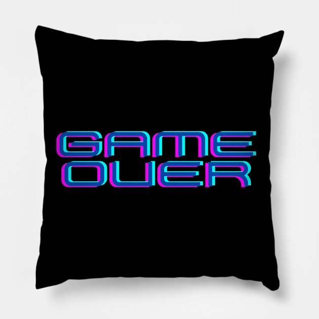 Game Over Pillow by CityTeeDesigns