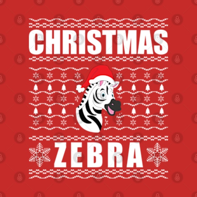 Christmas Zebra Ugly Xmas Sweater by JaiStore