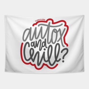 AutoX And Chill? - Gray / Red Tapestry