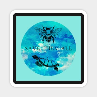 Save Them All Bees Sea Turtles VSCO Girl Stickers Magnet