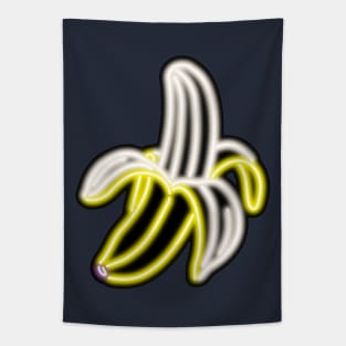 Yellow Neon Banana Bar Sign Tapestry