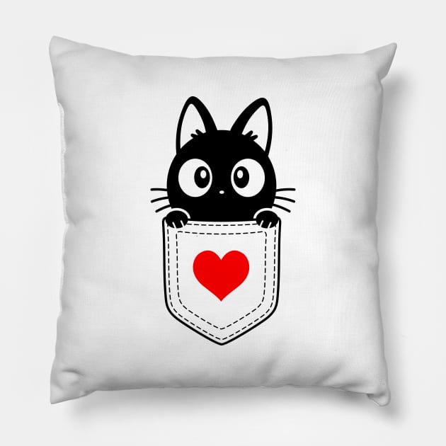 Cat in pocket Pillow by My Happy-Design