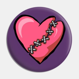 Love My Pink Dead Zombie Heart Pin