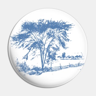 Peaceful fields and meadows New Jersey Meadows by John Francis Murphy Polka Hexagonal Honeycomb Fill Pin