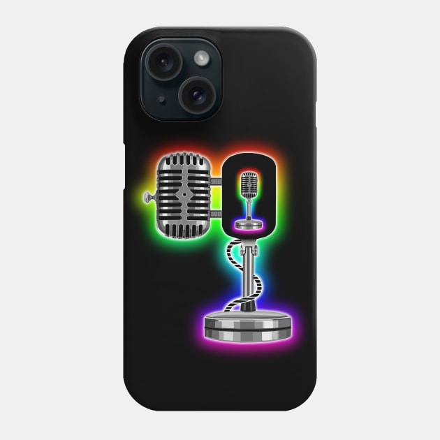 Karaoke Open Mic with Rainbow Glow Phone Case by Art by Deborah Camp