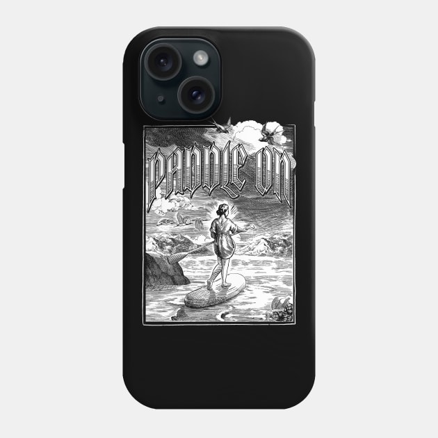 Paddle Board Paddling Drawing Phone Case by MarkusShirts