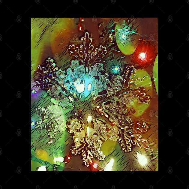 Snowflake Christmas Tree Artwork by Kenen's Designs