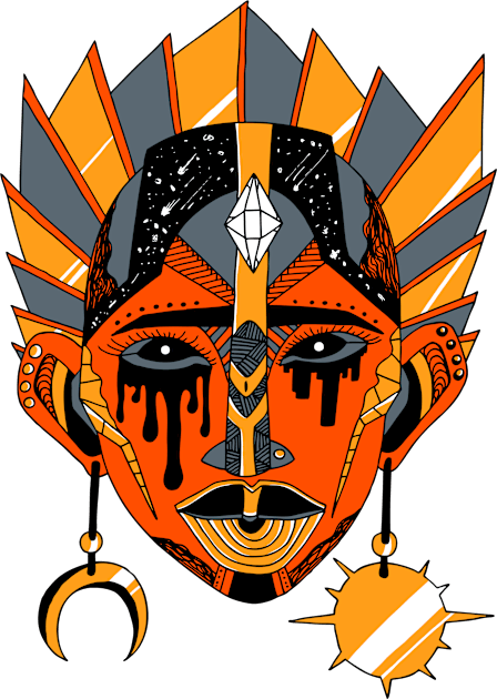 Orangrey African Mask No 12 Kids T-Shirt by kenallouis