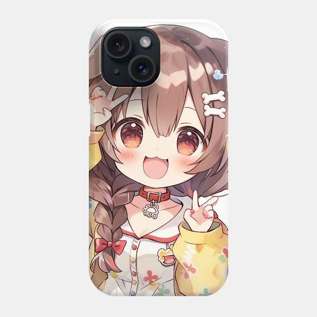 Cute Chibi Girl Phone Case by WabiSabi Wonders