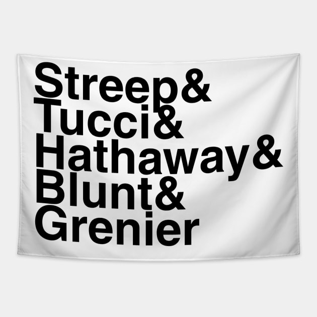 Devil Wears Prada Helvetica List Tapestry by DennisMcCarson