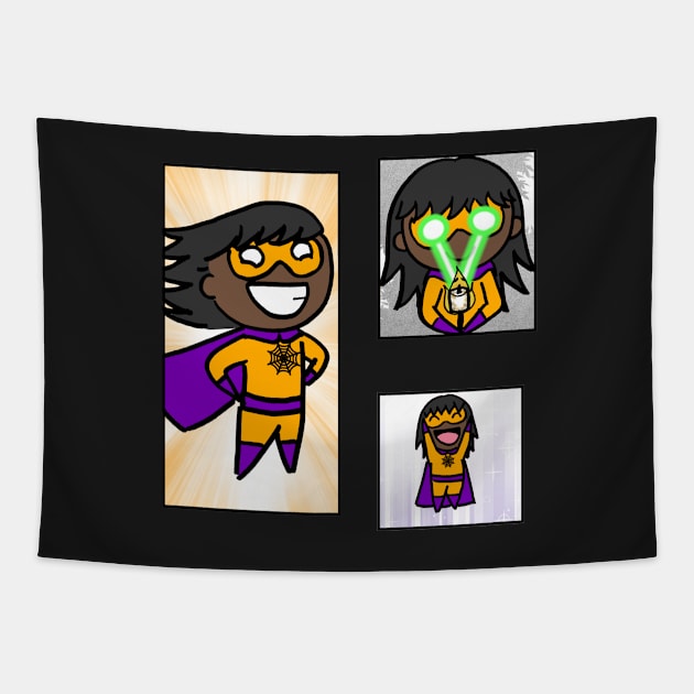 Halloween Superhero Sticker Pack Tapestry by dogbone42