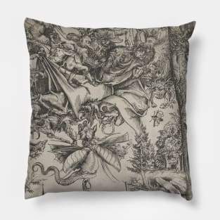 The Temptation of St. Anthony by Lucas Cranach the Elder Pillow