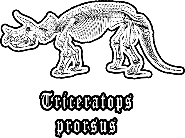 🦖 Fossil Skeleton of a Triceratops prorsus Dinosaur Kids T-Shirt by Pixoplanet