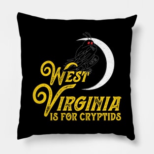 West Virginia Is For Cryptids Mothman Design Pillow