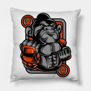 Kong Ape Gorilla Monkey Grey Orange Pillow