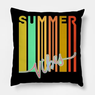 Summer Vibes Retro Design Pillow