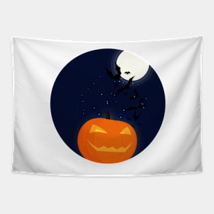 Halloween Pumpkin & Bats Tapestry