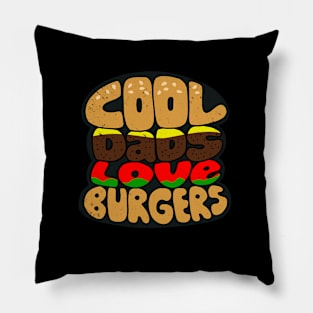 Funny Best Dad Foodie Typography Gift For Fathers Who Love Burgers Pillow