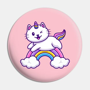 Cute Cat Unicorn Flying Pin