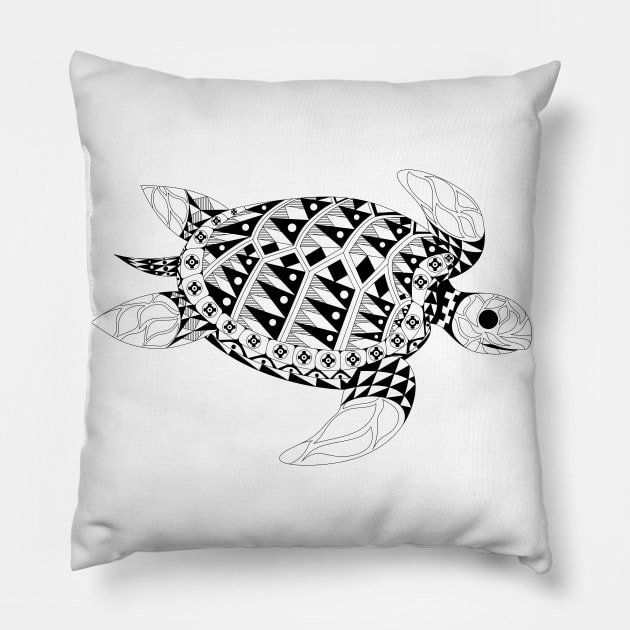 crown turtle pattern ecopop Pillow by jorge_lebeau