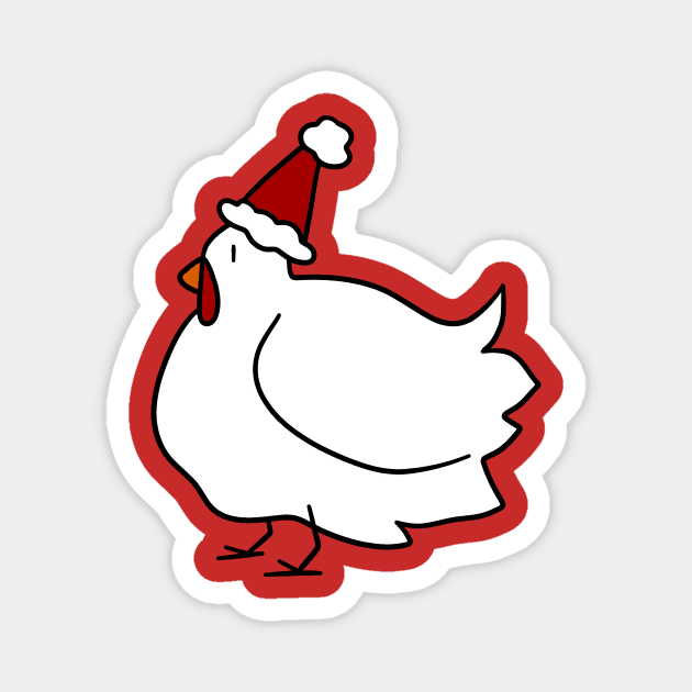 Santa Hat Chicken Magnet by saradaboru