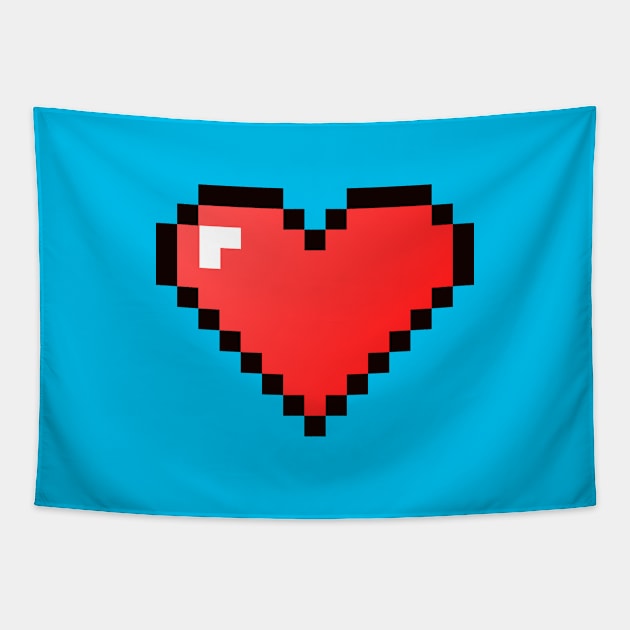 Pixelated 8-Bit Heart (v1) Tapestry by Lumos19Studio