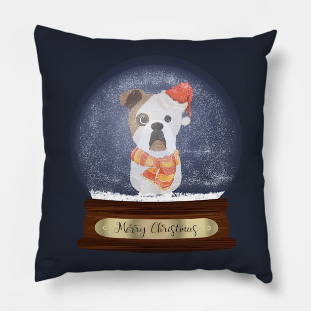 English Bulldog Christmas Gift Pillow by DoggyStyles