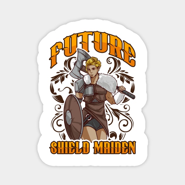 Cute Future Shield Maiden Nordic Viking Warrior Magnet by theperfectpresents