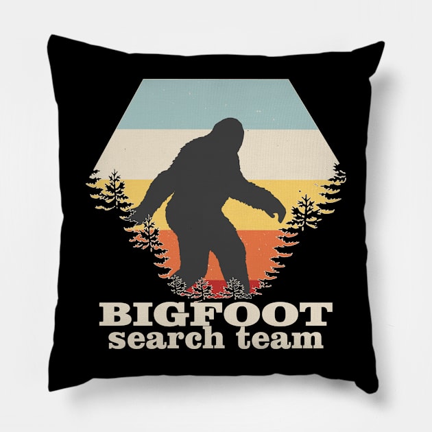 Bigfoot Search Team and Sasquatch T Shirts Pillow by DHdesignerPublic