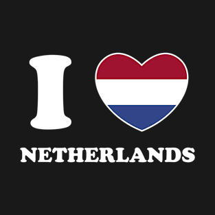 I Love Netherlands Heart Flag Women Men Kids Souvenir T-Shirt