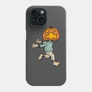 Pumpkin-headed zombie design Phone Case