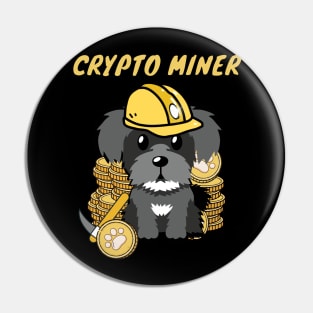 Crypto Miner Miniature Schnauzer Pin