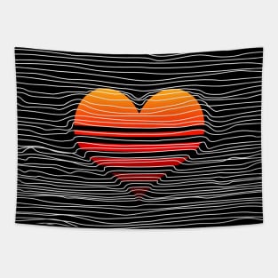Sunset Heart and Slow Waves Tapestry